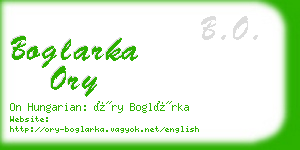 boglarka ory business card